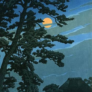 川瀬巴水、【馬込の月】、希少な額装用画集より、美品、新品額装付 川瀬巴水、【馬込の月】、希少な額装用画集より、美品、新品額装